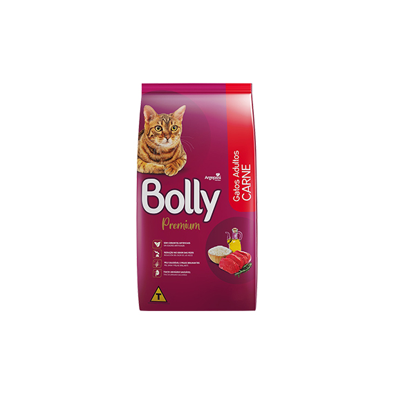 RACAO GATOS BOLLY PREM CARNE 30% P 1KG