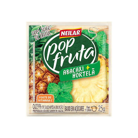 SUCO POP FRUTA NEILAR ABACAXI/HORTELA 25G
