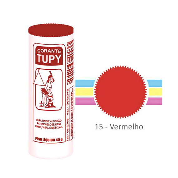 CORANTE DE ROUPA TUPY N 15 VERMELHO C/6UN