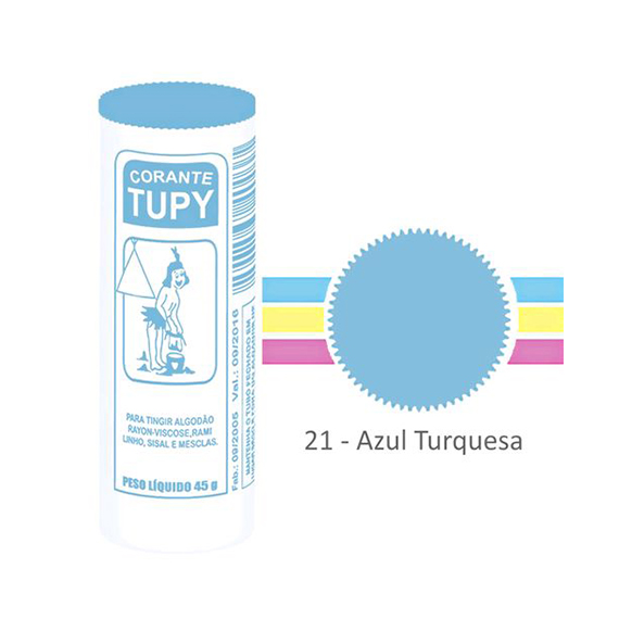CORANTE DE ROUPA TUPY N 21 AZUL TURQUE. C/6UN