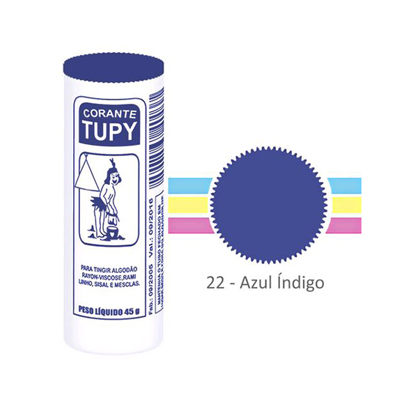 CORANTE DE ROUPA TUPY N 22 AZUL INDIGO C/6UN