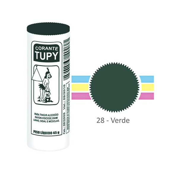CORANTE DE ROUPA TUPY N 28 VERDE C/6UN