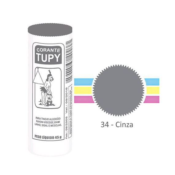 CORANTE DE ROUPA TUPY N 34 CINZA C/6UN