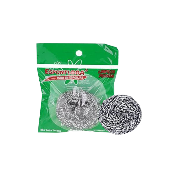 ESP DE ACO INOX FLORA LIMP. PESADA C/10UN
