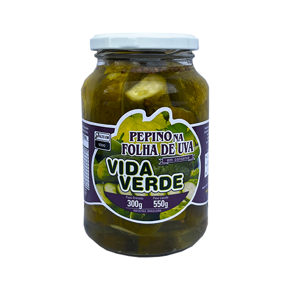 CONSERVA VIDA VERDE PEPINO FOLHA DE UVA 300G