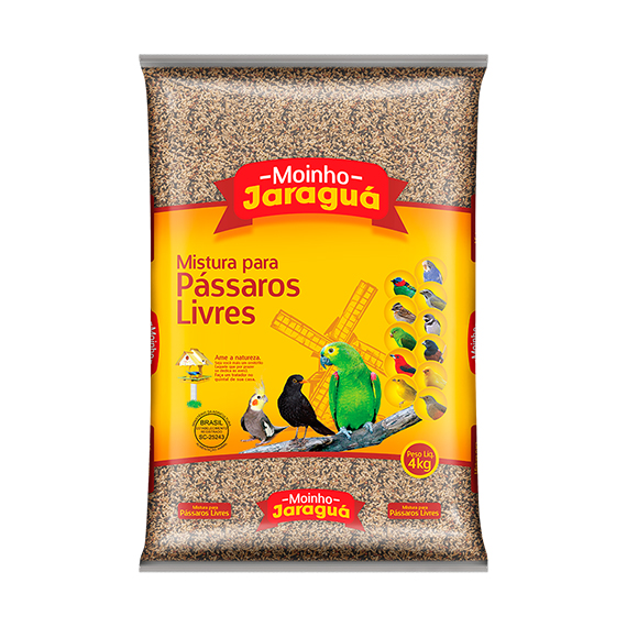 RACAO PASSARO LIVRES M. JARAGUA 4KG